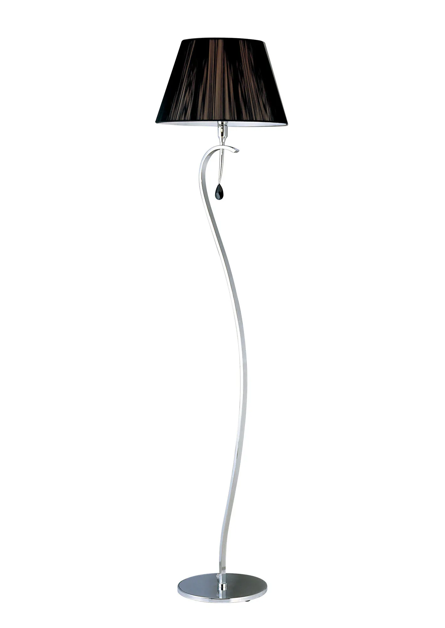 Siena Polished Chrome Crystal Floor Lamps Mantra Shaded Floor Lamps